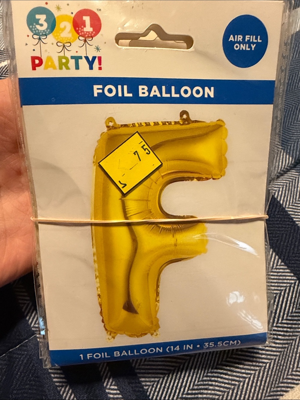 3 2 1 Party! Gold Foil Balloon Letter F - Home Party Supplies
